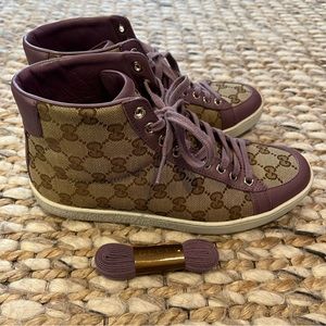 Authentic Gucci high top canvas sneakers
